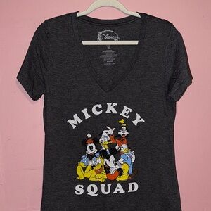 DISNEY ✨ Mickey Squad Charcoal V-Neck Tee